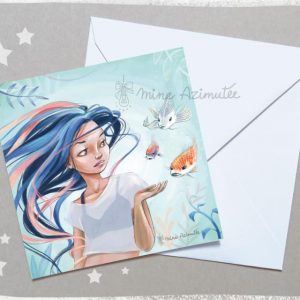 carte-carree-12x12-dessin-sirene-carpes-koi