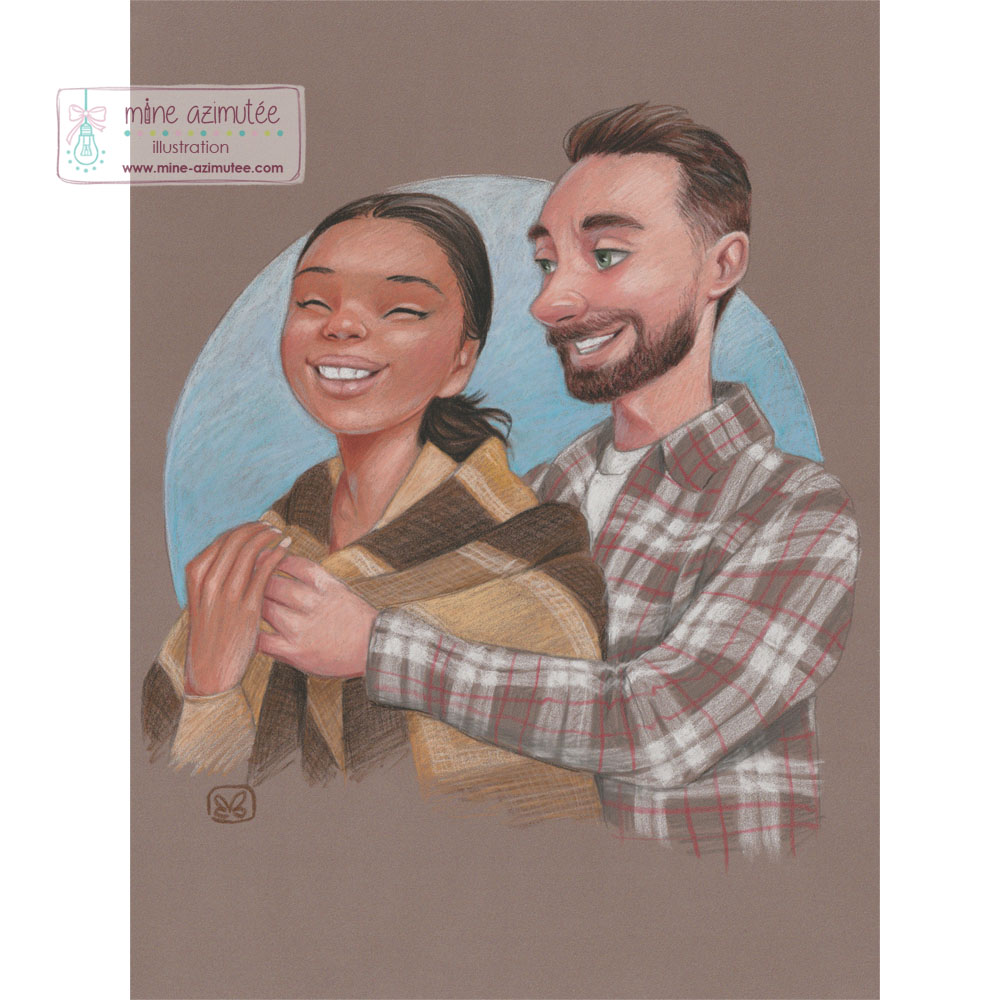 Portrait Famille, en Couleur, au Pastel sec, jusqu'à la Taille – Image 5