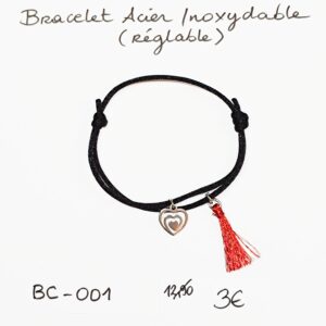 BC-001- Bracelet cordon Acier Inoxydable
