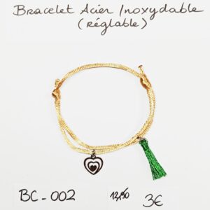 BC-002- Bracelet cordon Acier Inoxydable