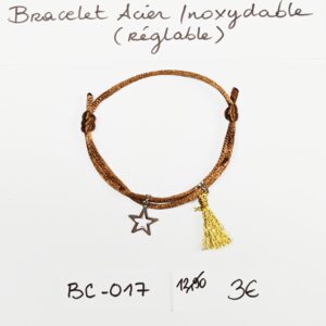 BC-017- Bracelet cordon Acier Inoxydable