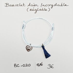 BC-020- Bracelet cordon Acier Inoxydable