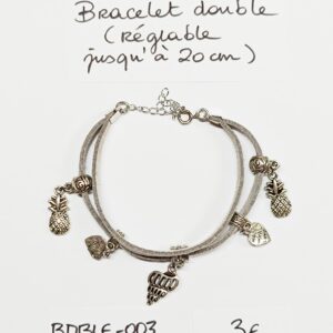 BDBLE-003- Bracelet double rang suédine