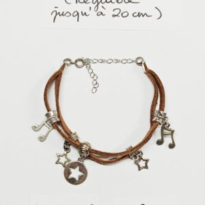 BDBLE-005- Bracelet double rang suédine