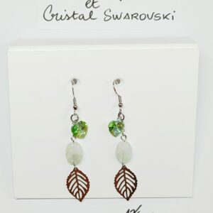 BO-005- Boucle d'oreilles Acier Inoxydable et Cristal Swarovski