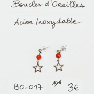 BO-017- Boucle d'oreilles Acier Inoxydable