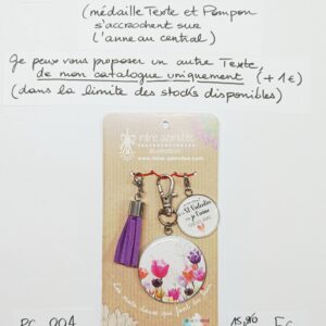 PC-004- Porte-clés/Bijou de sac Acier Inoxydable