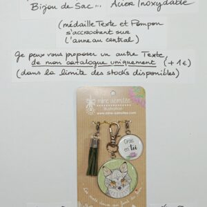 PC-025- Porte-clés/Bijou de sac Acier Inoxydable