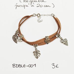 BDBLE-001- Bracelet double rang suédine