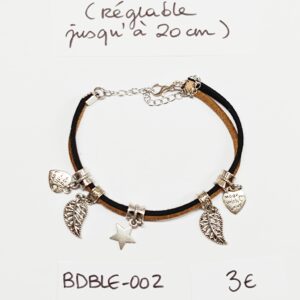 BDBLE-002- Bracelet double rang suédine