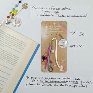 MPT-001- Marque-pages Tige + médaille personnalisée