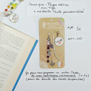 MPT-002- Marque-pages Tige + médaille personnalisée