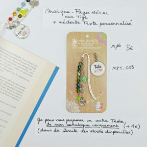 MPT-003- Marque-pages Tige + médaille personnalisée