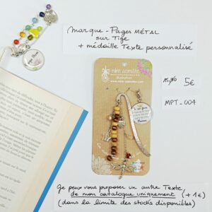 MPT-004- Marque-pages Tige + médaille personnalisée