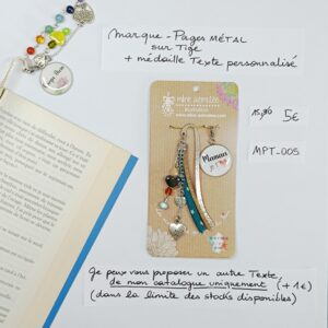 MPT-005- Marque-pages Tige + médaille personnalisée