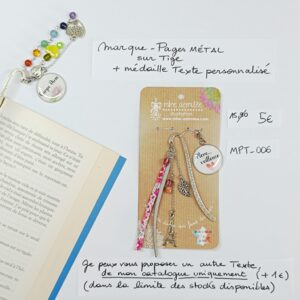 MPT-006- Marque-pages Tige + médaille personnalisée
