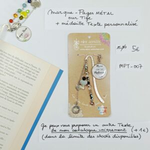 MPT-007- Marque-pages Tige + médaille personnalisée