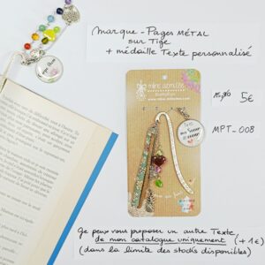 MPT-008- Marque-pages Tige + médaille personnalisée