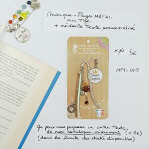 MPT-009- Marque-pages Tige + médaille personnalisée