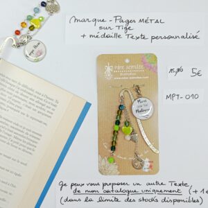MPT-010- Marque-pages Tige + médaille personnalisée