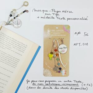 MPT-011- Marque-pages Tige + médaille personnalisée