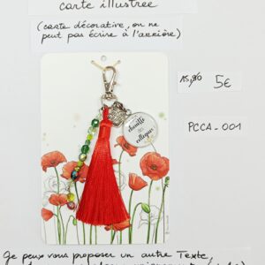 PCCA-001- Porte-clés personnalisé sur carte illustrée