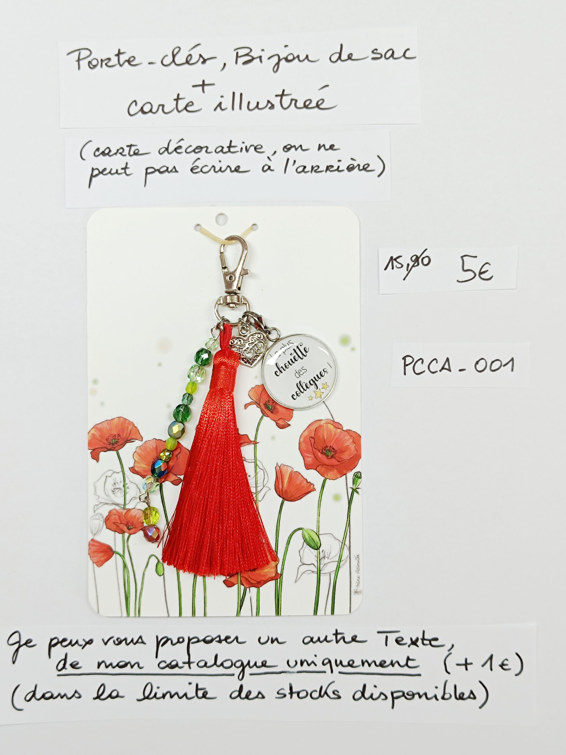 PCCA-001- Porte-clés personnalisé sur carte illustrée