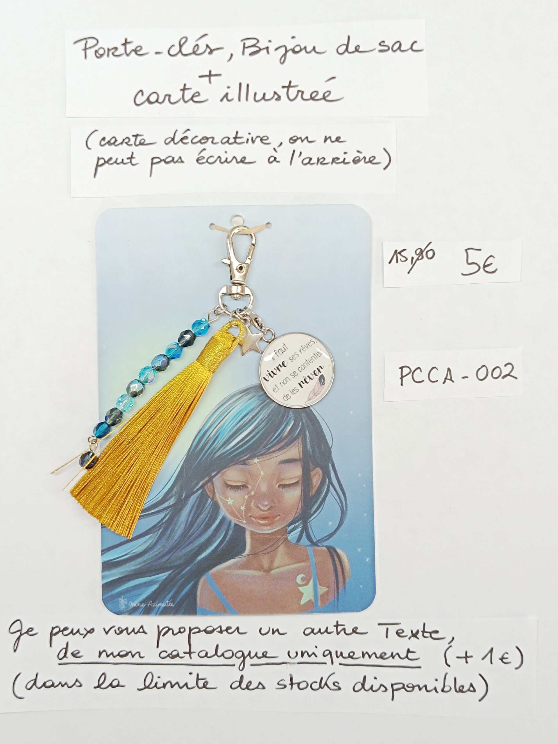 PCCA-002- Porte-clés personnalisé sur carte illustrée