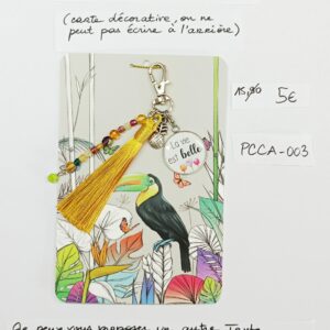 PCCA-003- Porte-clés personnalisé sur carte illustrée