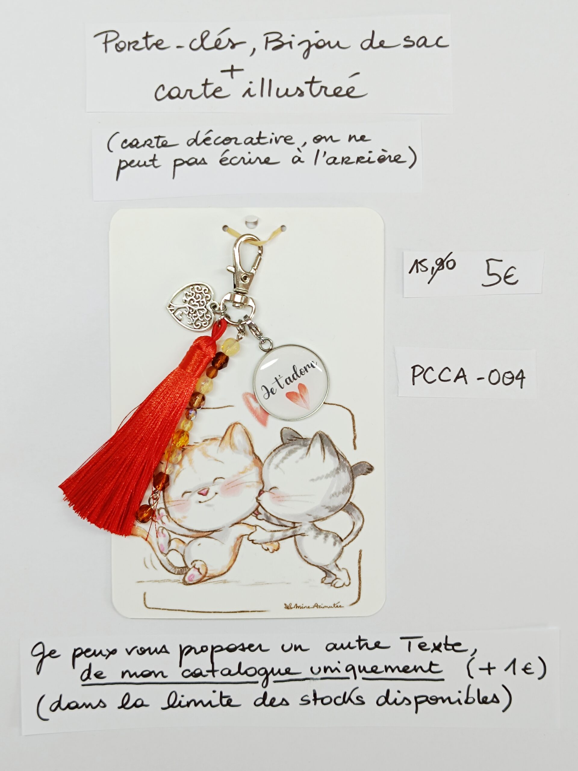 PCCA-004- Porte-clés personnalisé sur carte illustrée