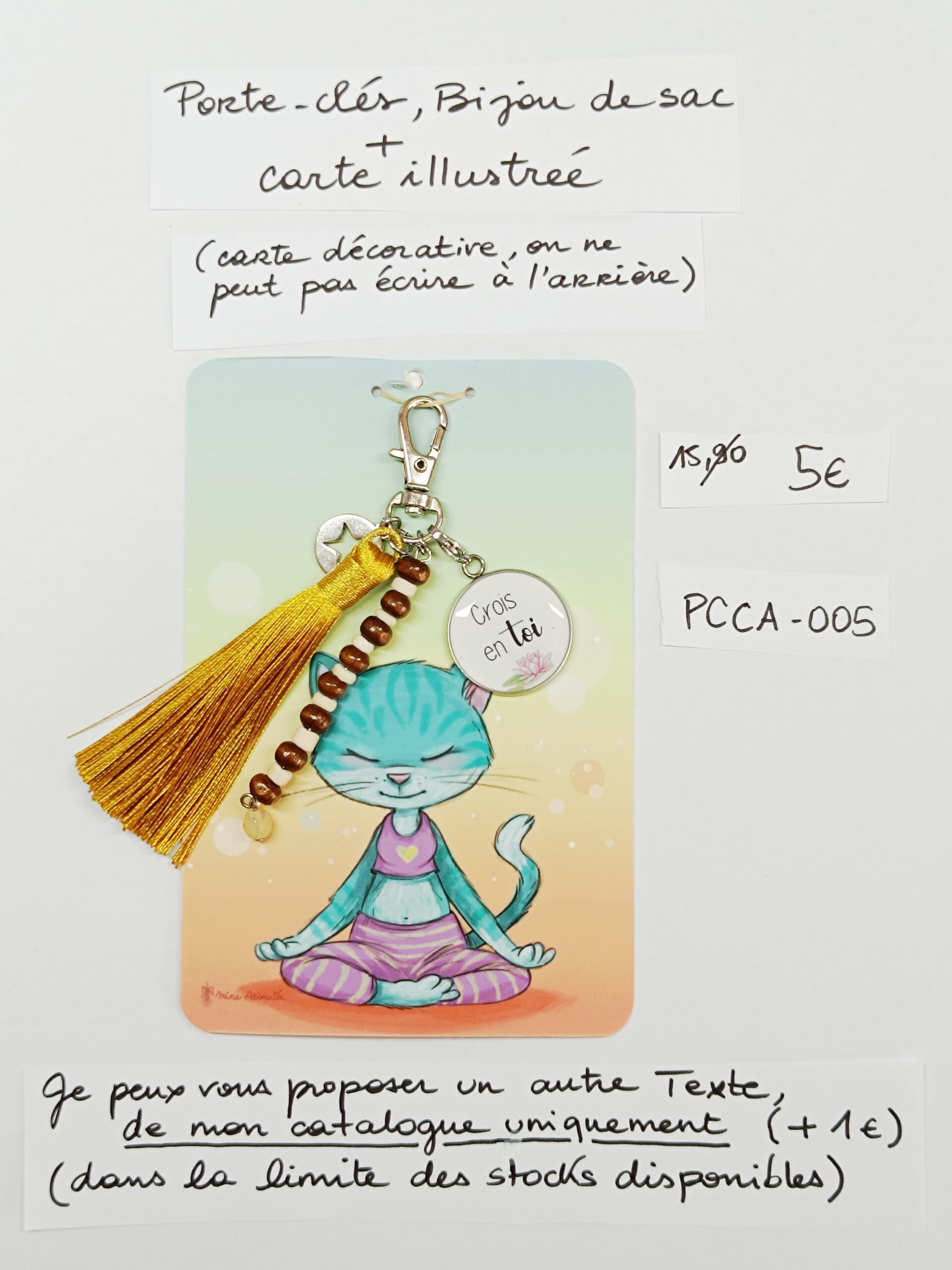 PCCA-005- Porte-clés personnalisé sur carte illustrée