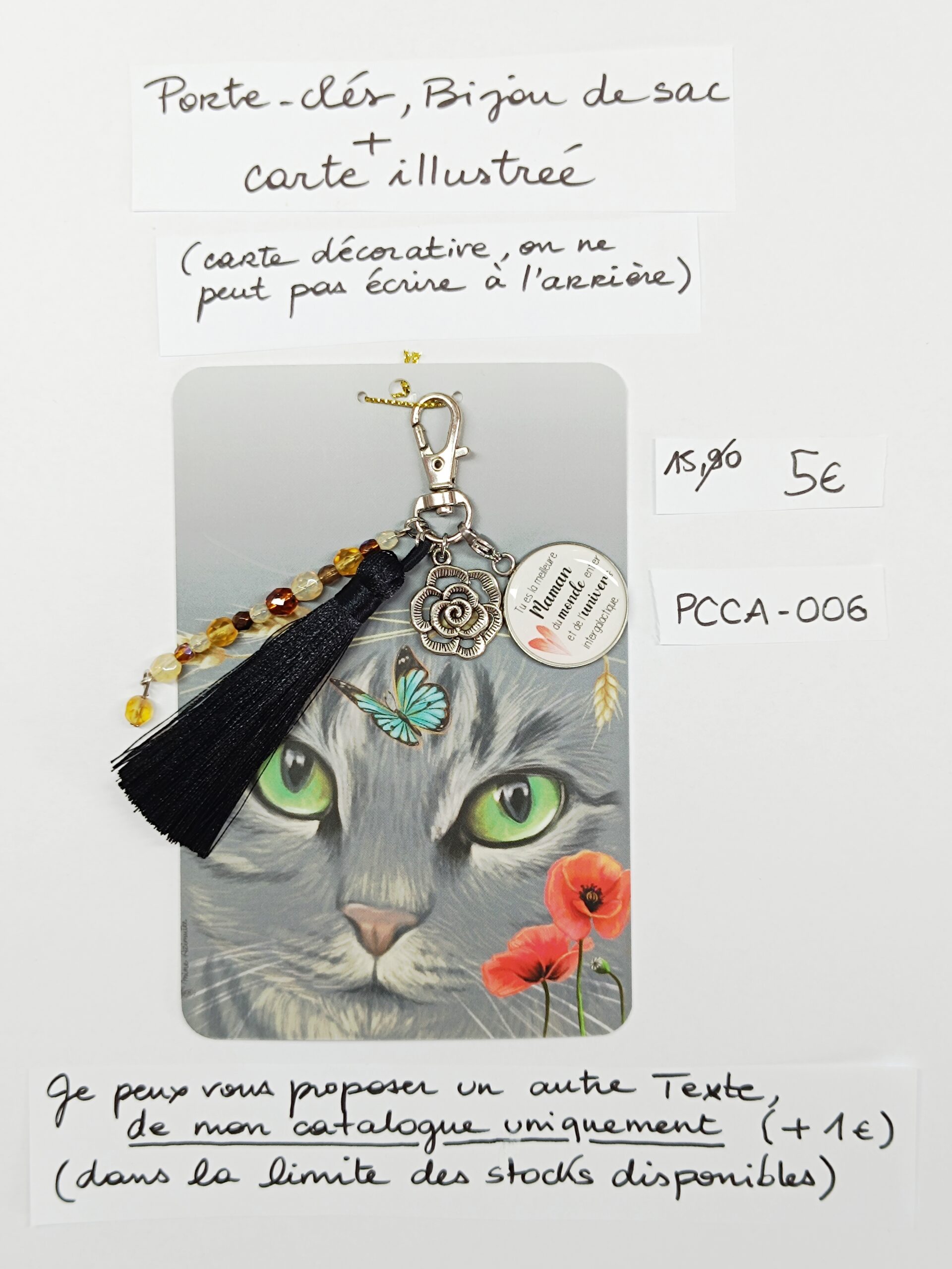 PCCA-006- Porte-clés personnalisé sur carte illustrée