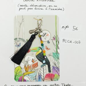 PCCA-007- Porte-clés personnalisé sur carte illustrée
