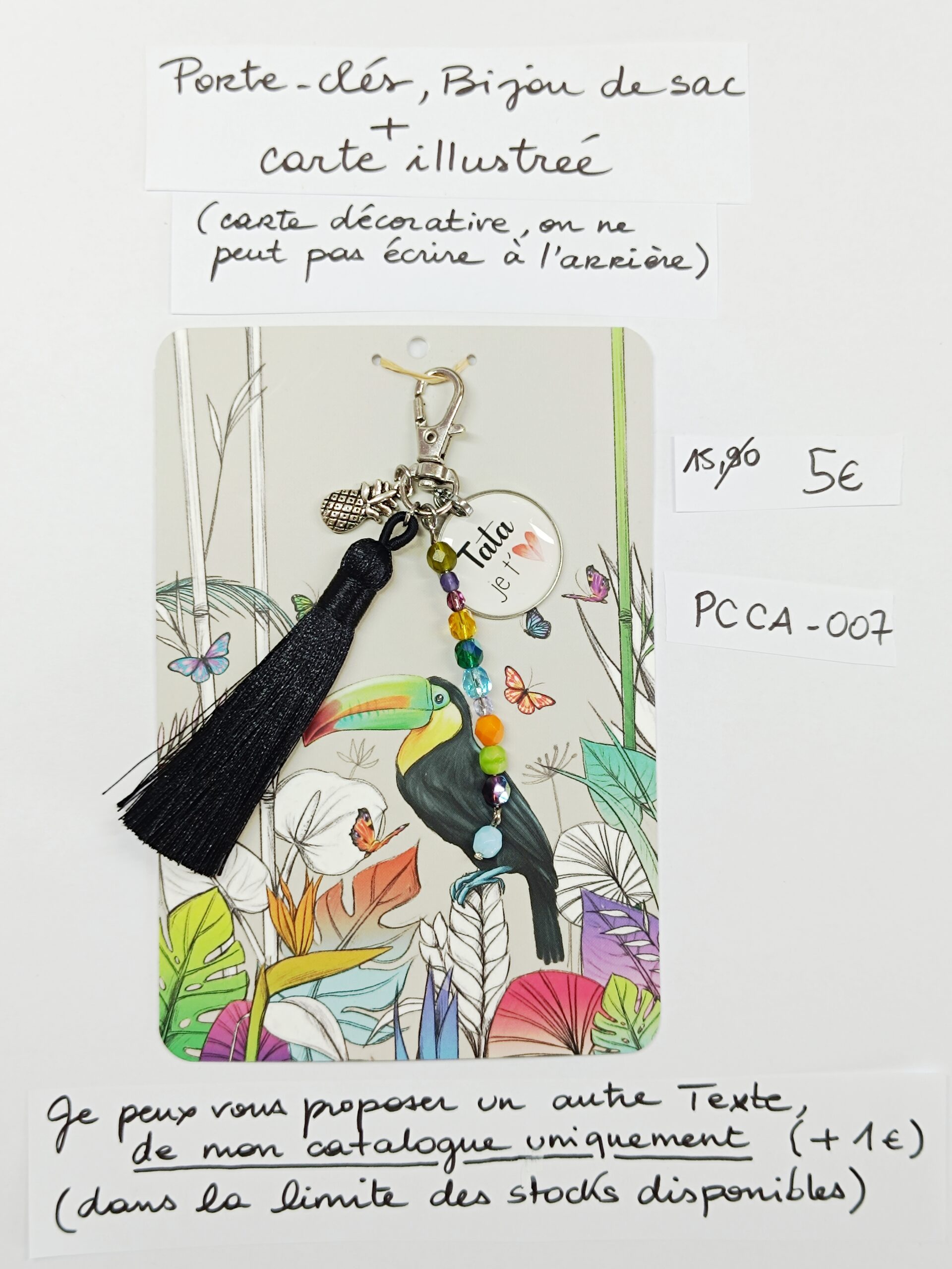 PCCA-007- Porte-clés personnalisé sur carte illustrée