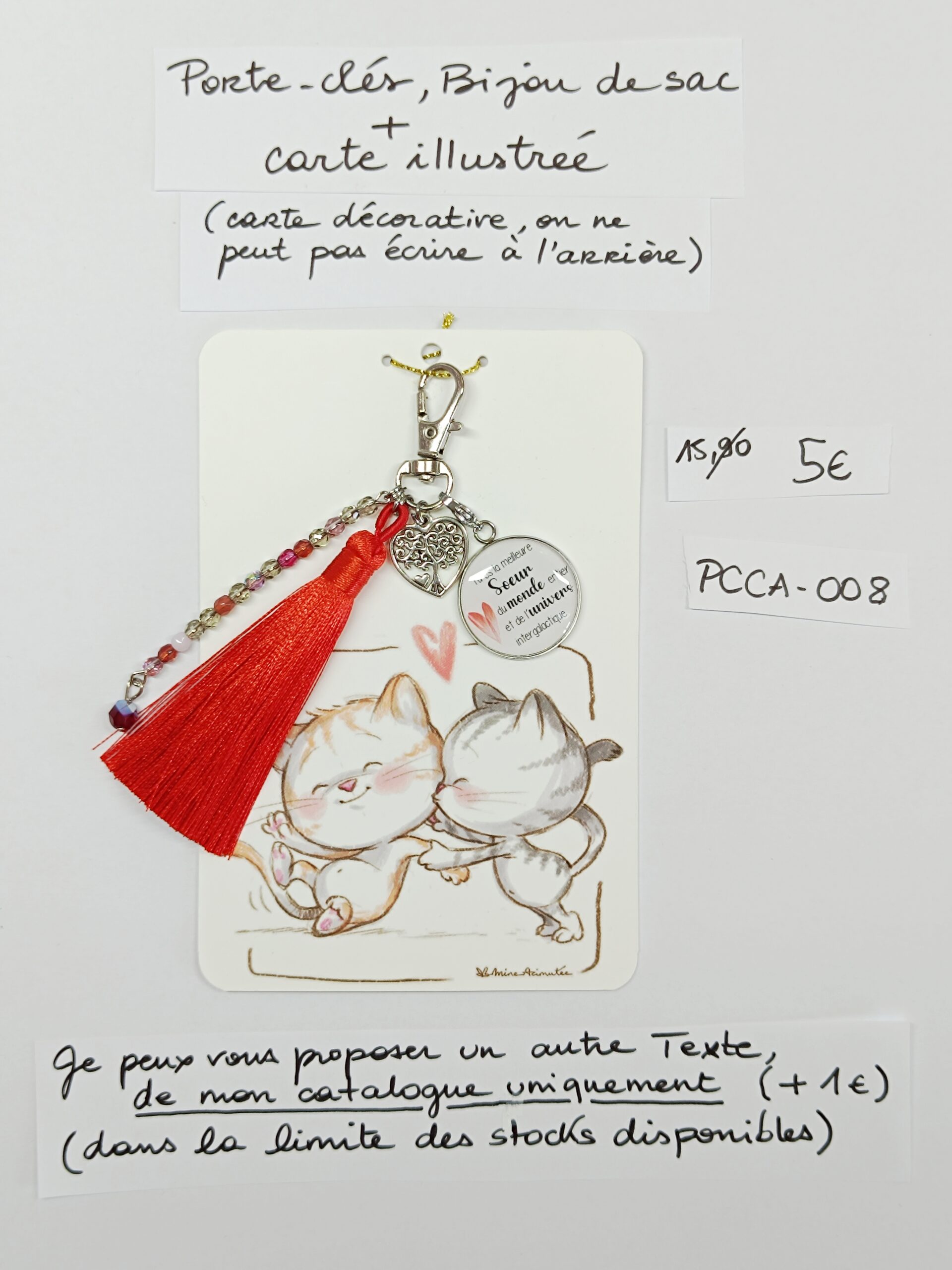 PCCA-008- Porte-clés personnalisé sur carte illustrée