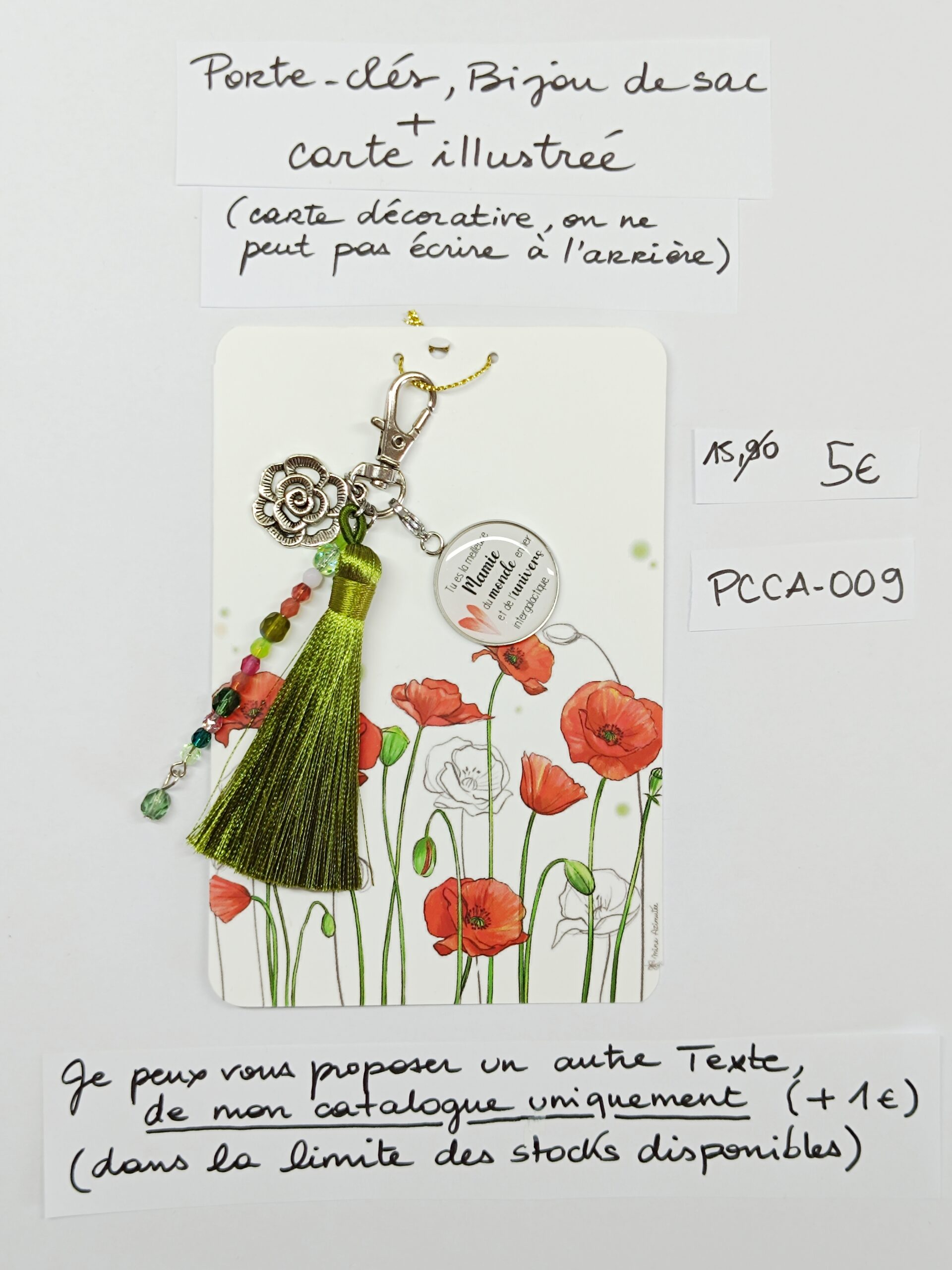 PCCA-009- Porte-clés personnalisé sur carte illustrée