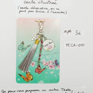 PCCA-010- Porte-clés personnalisé sur carte illustrée