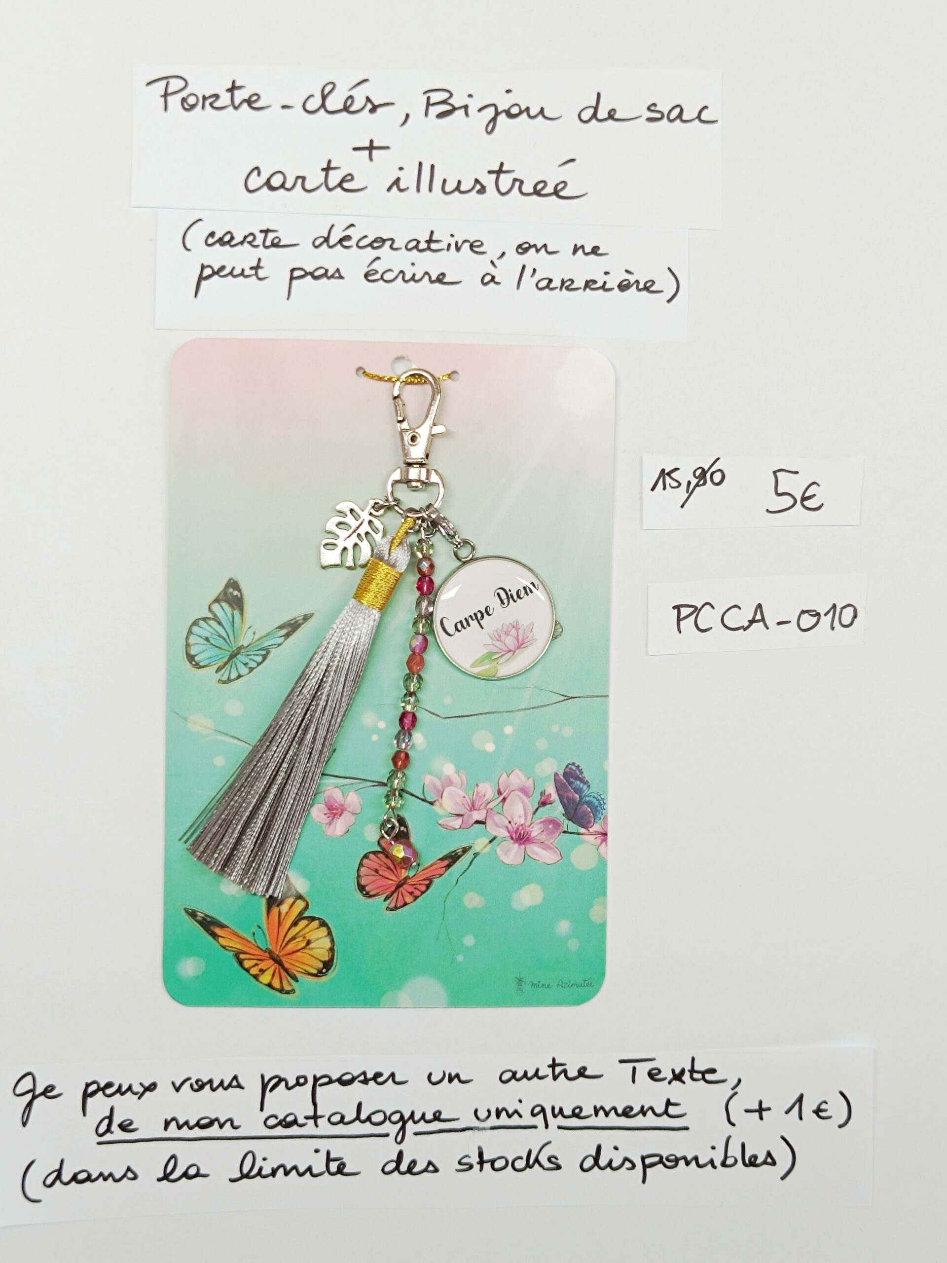 PCCA-010- Porte-clés personnalisé sur carte illustrée