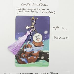 PCCA-011- Porte-clés personnalisé sur carte illustrée