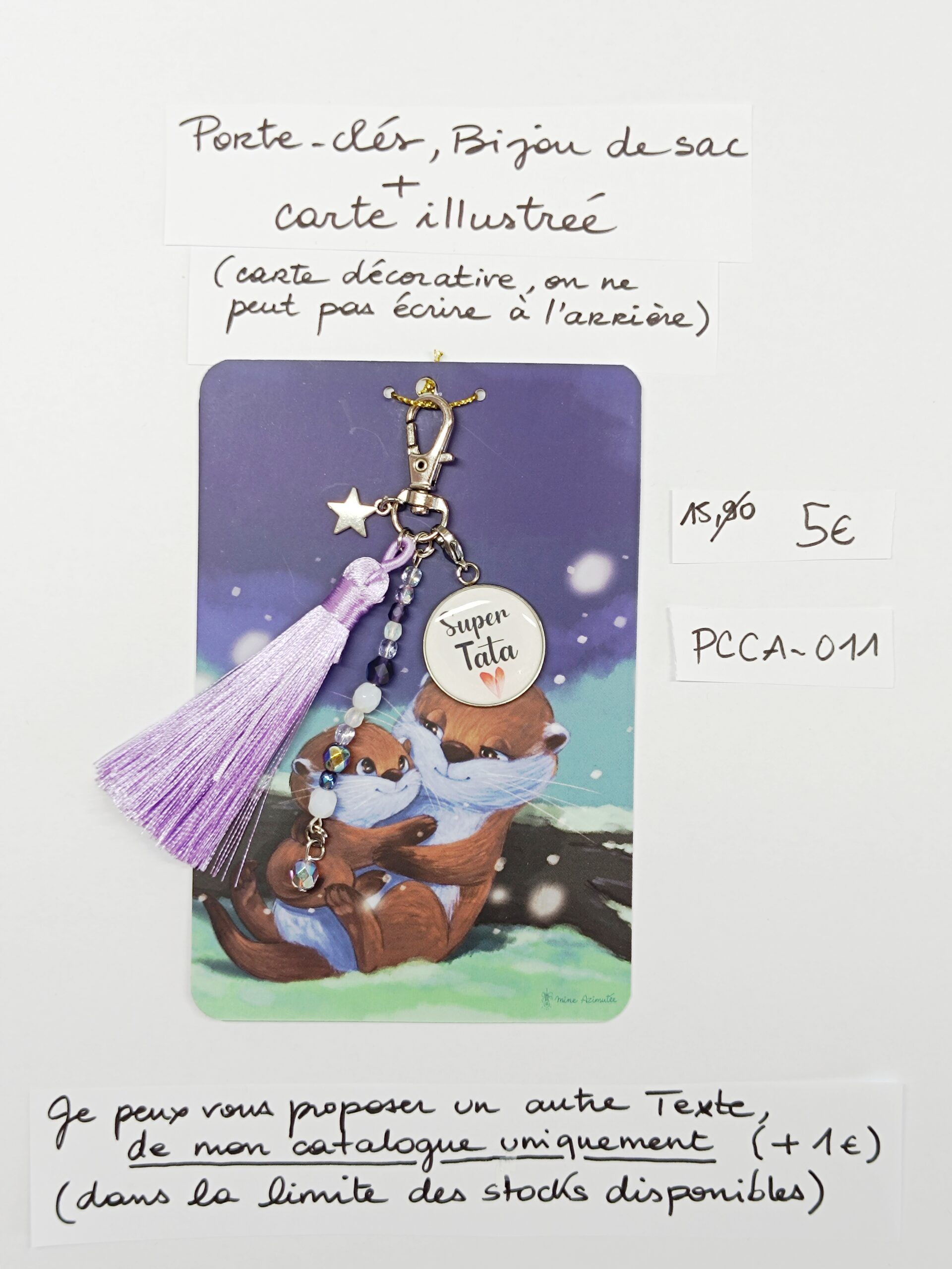 PCCA-011- Porte-clés personnalisé sur carte illustrée
