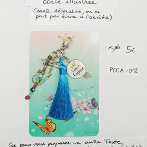 PCCA-012- Porte-clés personnalisé sur carte illustrée