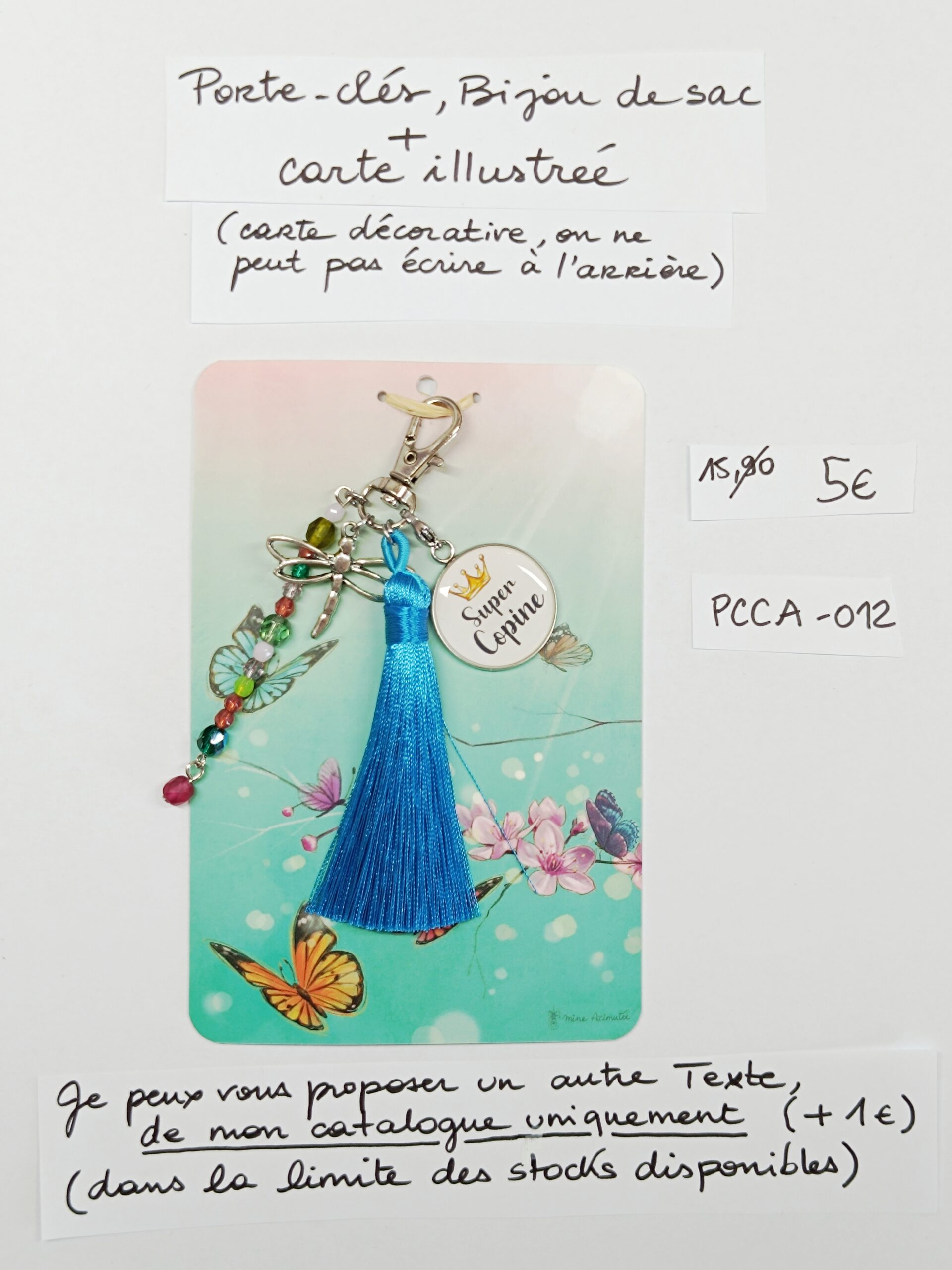 PCCA-012- Porte-clés personnalisé sur carte illustrée