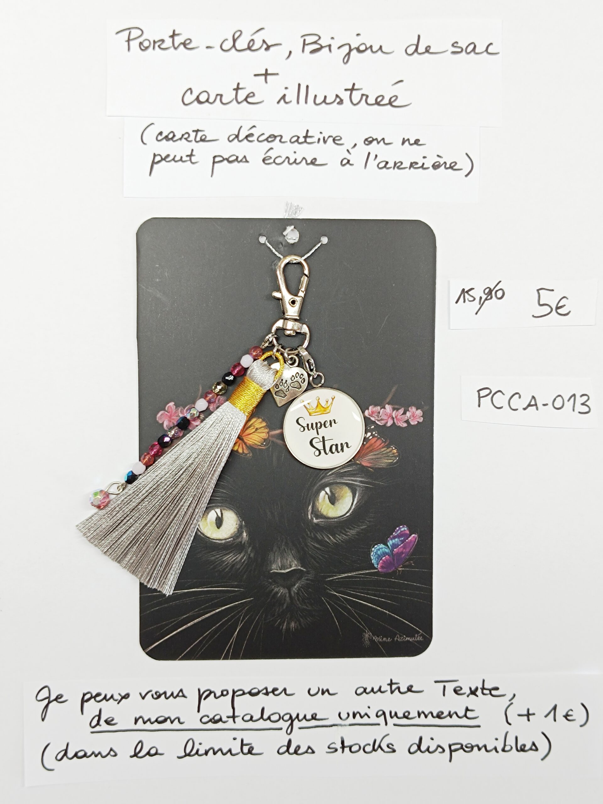 PCCA-013- Porte-clés personnalisé sur carte illustrée