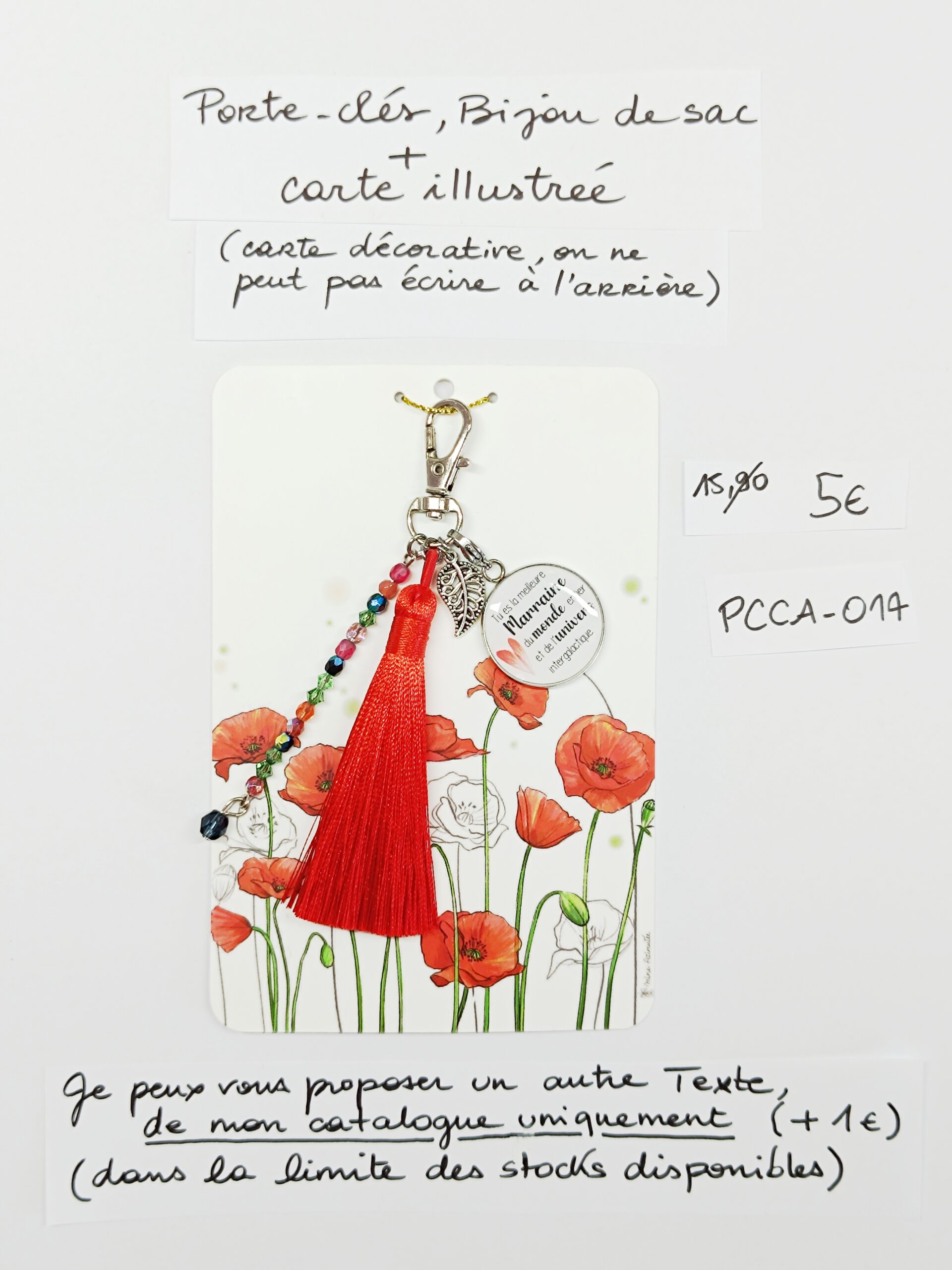 PCCA-014- Porte-clés personnalisé sur carte illustrée