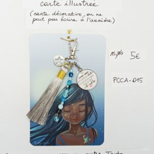 PCCA-015- Porte-clés personnalisé sur carte illustrée