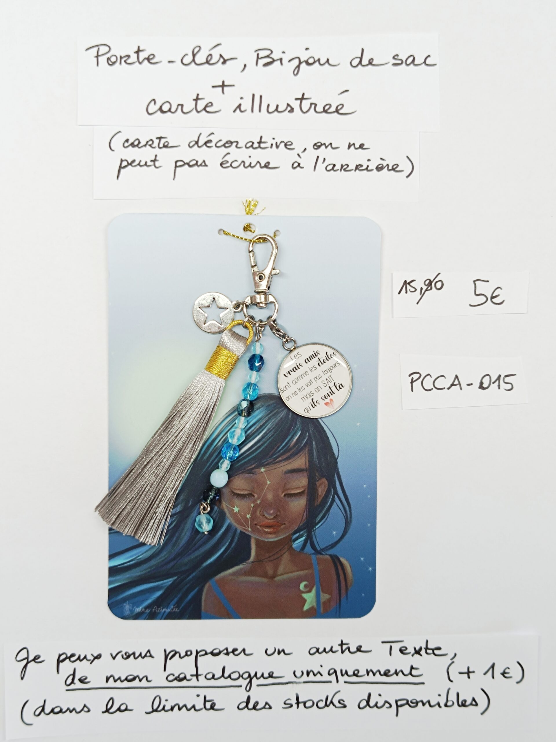 PCCA-015- Porte-clés personnalisé sur carte illustrée