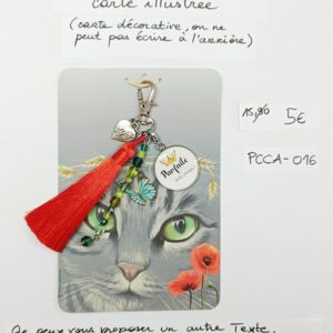 PCCA-016- Porte-clés personnalisé sur carte illustrée
