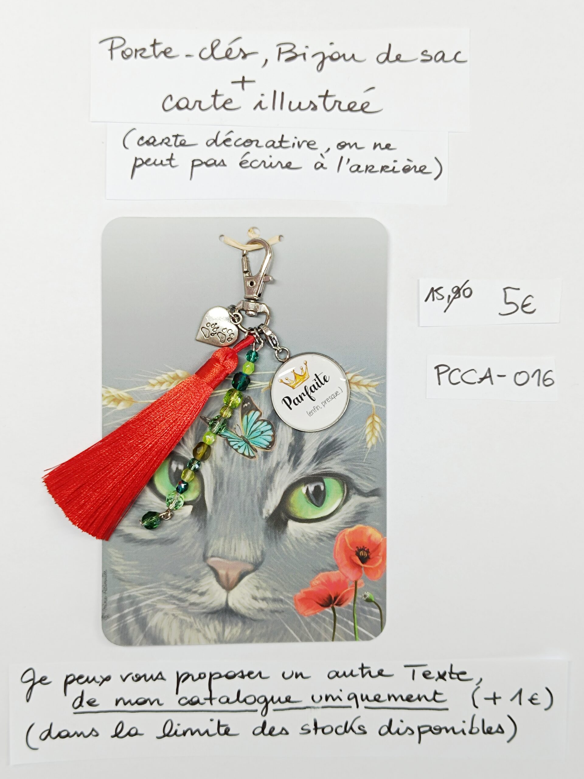 PCCA-016- Porte-clés personnalisé sur carte illustrée