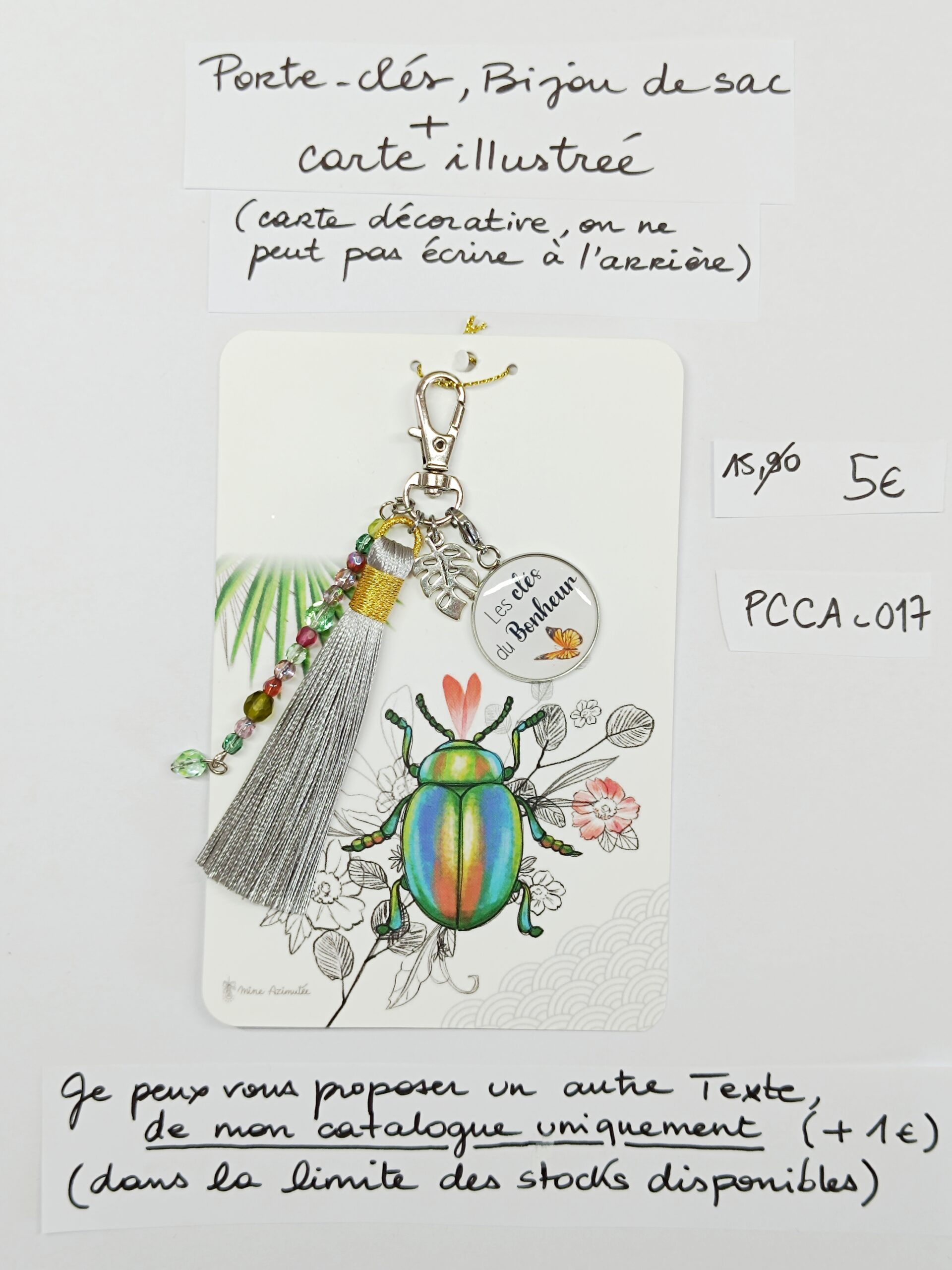 PCCA-017- Porte-clés personnalisé sur carte illustrée