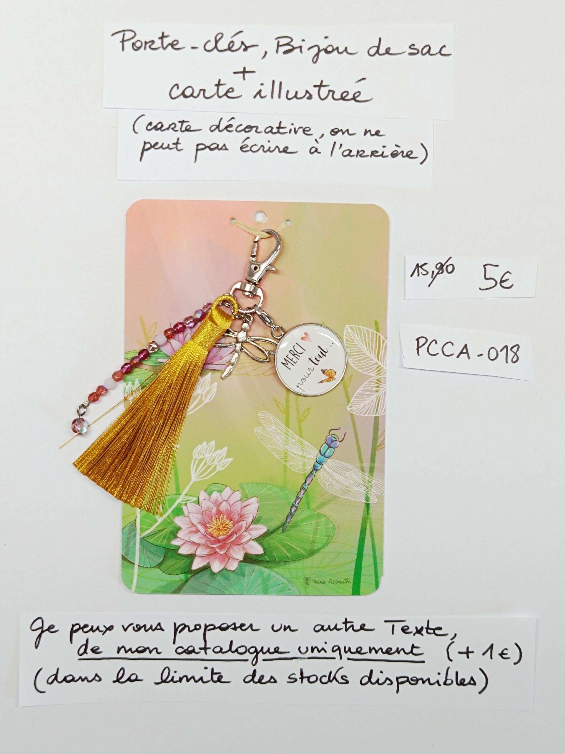 PCCA-018- Porte-clés personnalisé sur carte illustrée